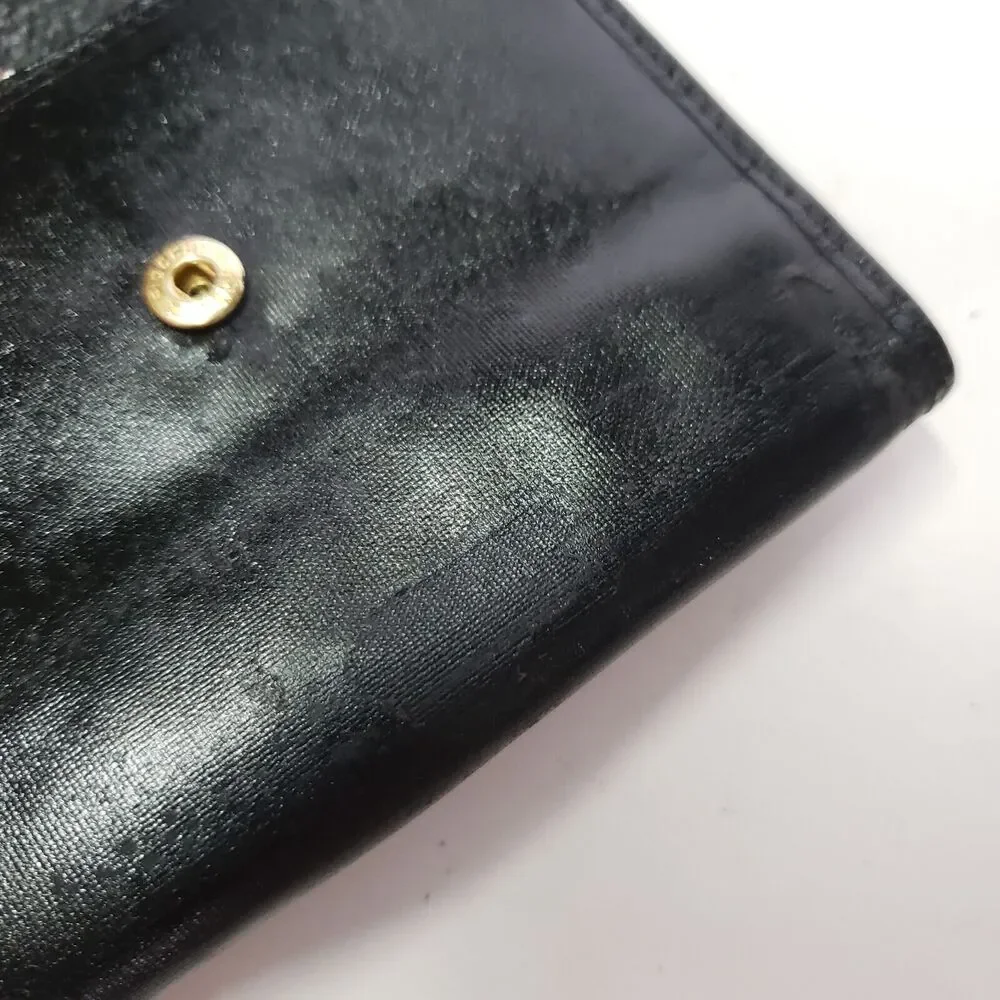 Hunting World Vintage Italian Black Wallet Credit Card Holder 3in1 Small‎